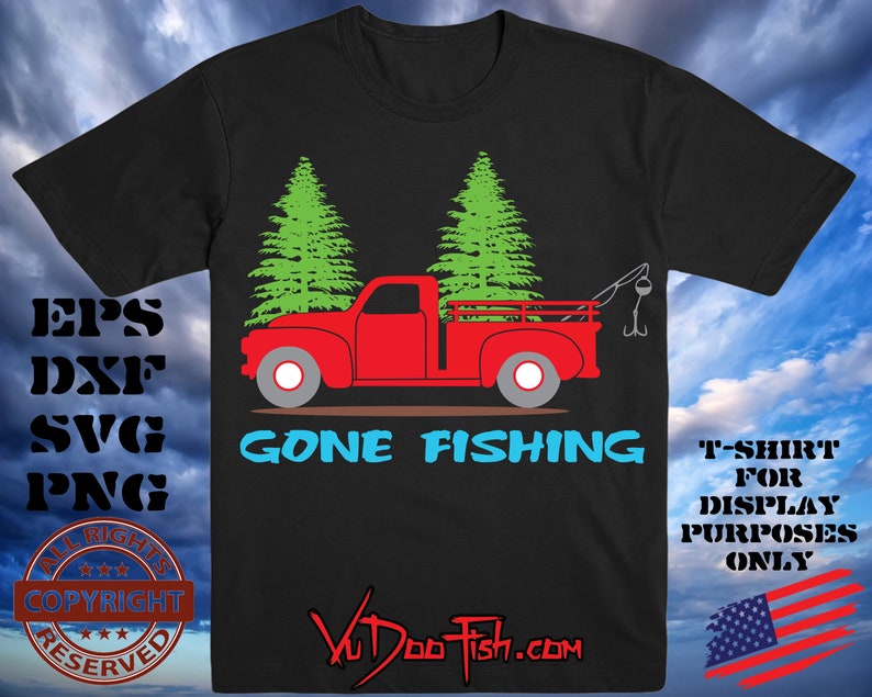 Download Clip Art Svg Digital Cut Or Print Files Gone Fishing Truck Art Collectibles