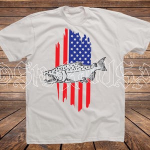 American Salmon, Fishing SVG. Digital Cut or Print files.