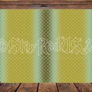 May include: A digital art print with a gradient background of yellow and green, overlaid with a white, stylized text that reads "Stay Rad USA". The background has a fishnet pattern.