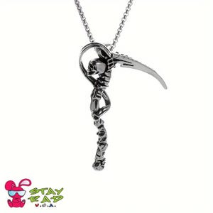Reaper Skull Sickle Necklace.