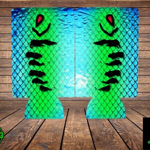 Refrigeratore per lattine sottile da 350 ml, "Bite Me", "Fish Hook/Squame", PNG a sublimazione. File di stampa digitale. Adatto a refrigeratori per lattine sottili da 350 ml.