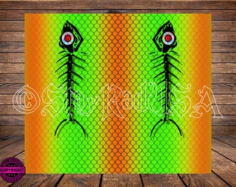 Slim Can Cooler Fishing Lure / Scales Pattern, Sublimation PNG. Digital Print files.  Fits 12oz slim can coolers