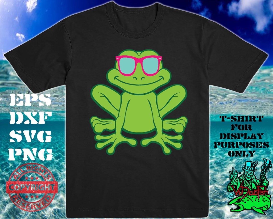 Frog with Sunglasses SVG Digital Cut or Print files. Etsy