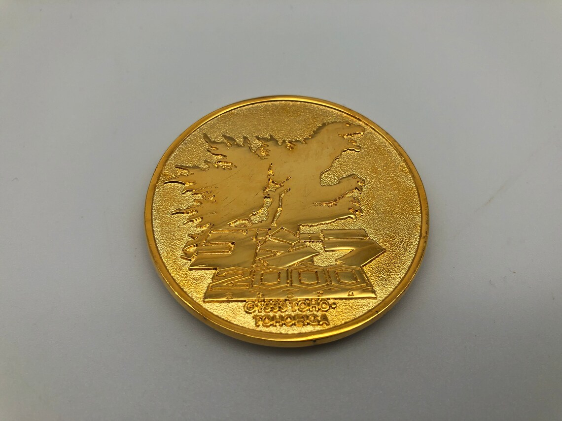 Godzilla Medal Coin Movie theater Limited Rare Vintage 1999 Etsy