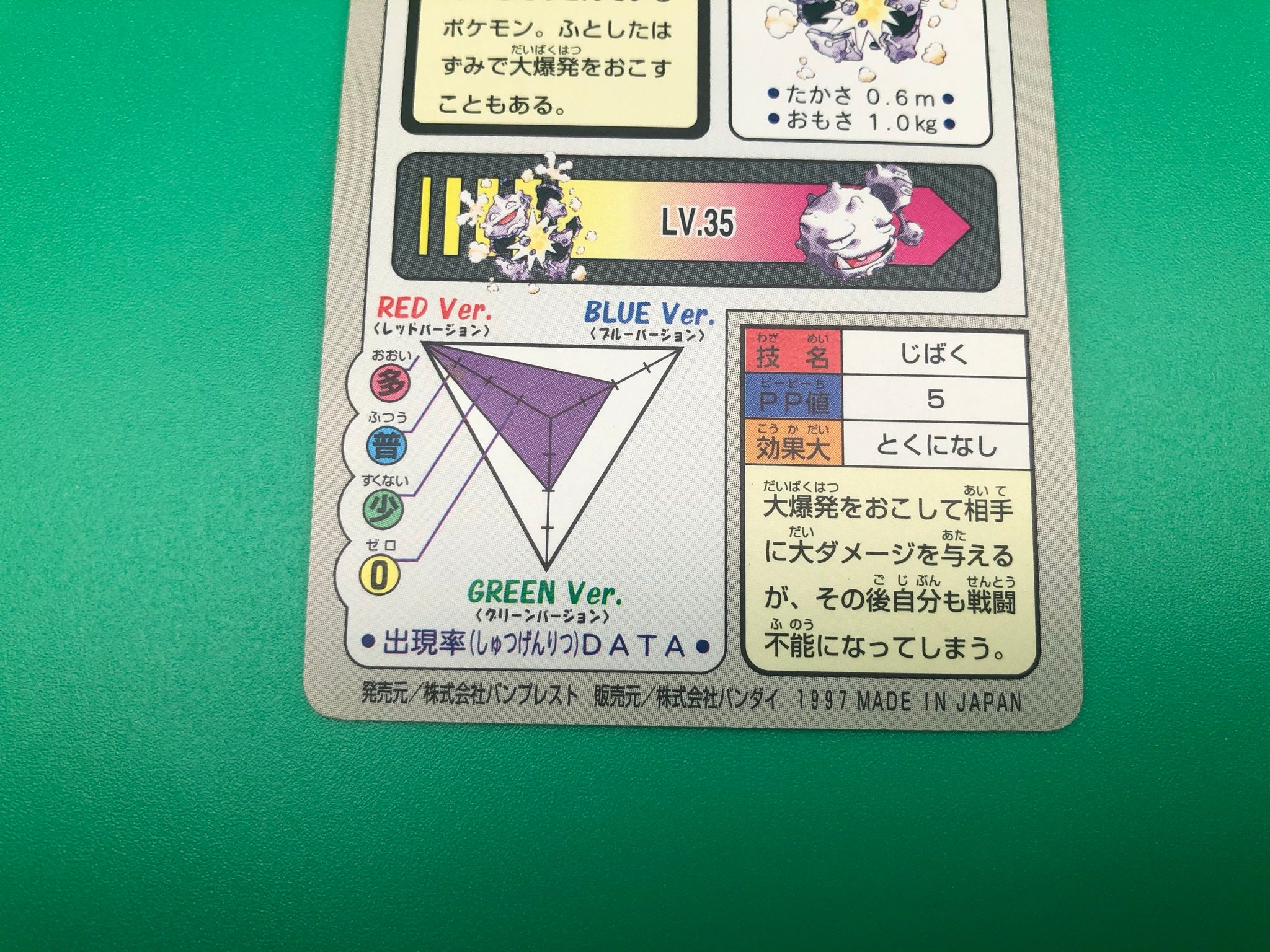 Koffing Pokemon Card Carddass Japanese Rare Vintage Bandai Etsy Norway