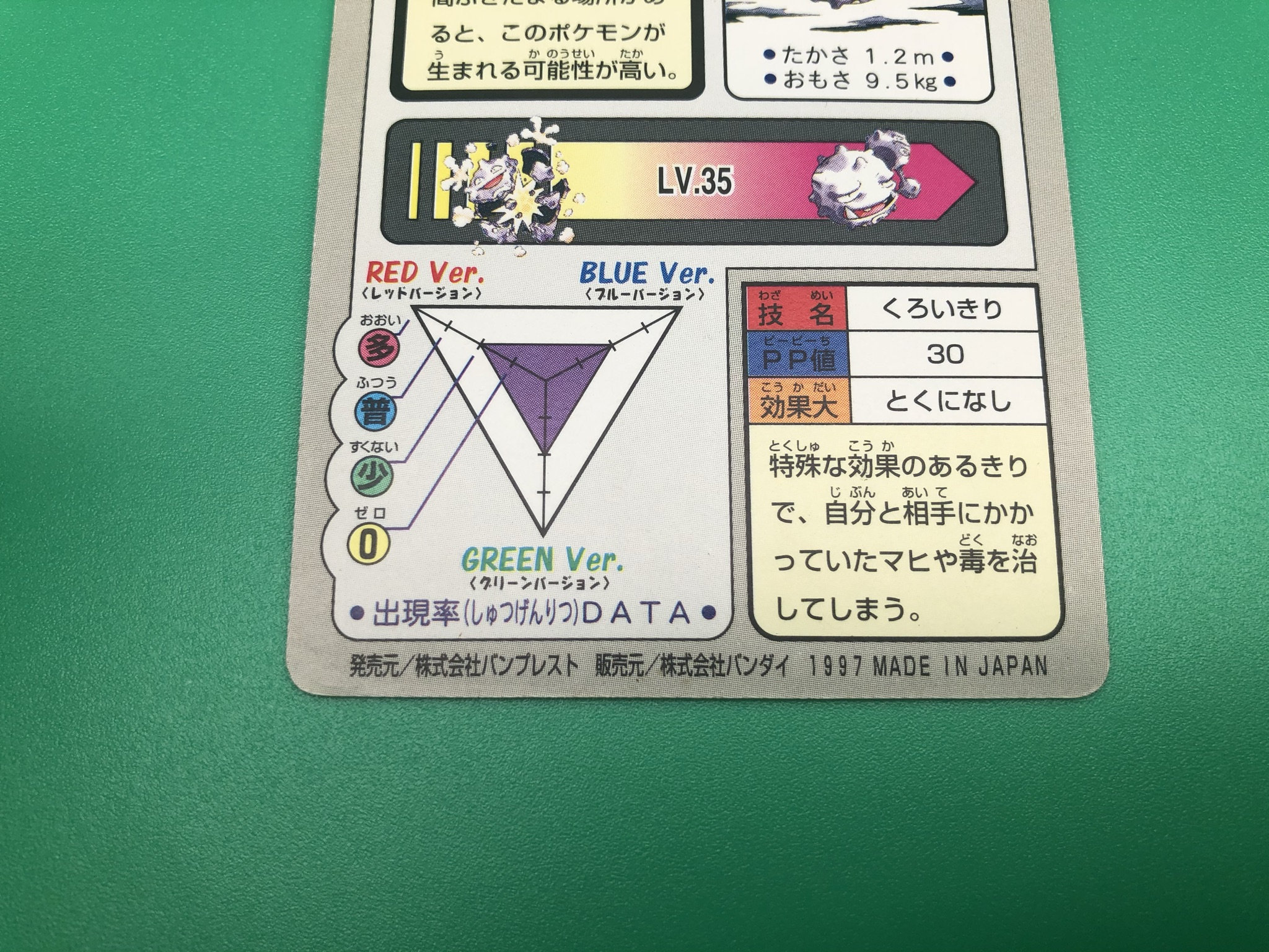Weezing Pokemon Card Carddass Japanese Rare Vintage Bandai Etsy Canada