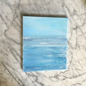 Light Blue Abstract Painting, Small Abstract Painting, Abstract Painting on Canvas, Ocean Abstract Painting, Abstract Painting on Canvas,