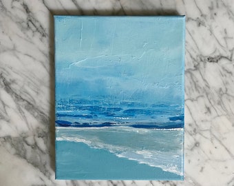 Original Ocean Painting, Ocean Painting on Canvas, Seascape Painting, Coastal Wall Art, Small Acrylic Ocean Painting, Painting on Canvas