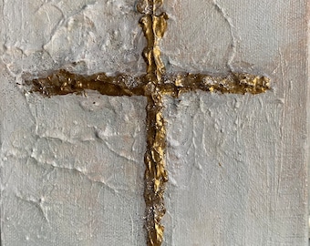 Small Cross Painting, Cross Painting, Original Cross Painting, Textured Cross Painting, Small Painting, Artwork