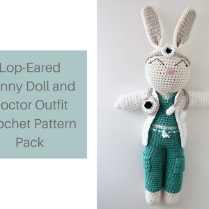 PDF Pattern: Lop-Eared Bunny and Doctor Outfit Crochet Pattern Pack