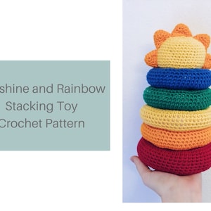 PDF Pattern: Sunshine and Rainbow Stacking Rings Crochet Baby Toy