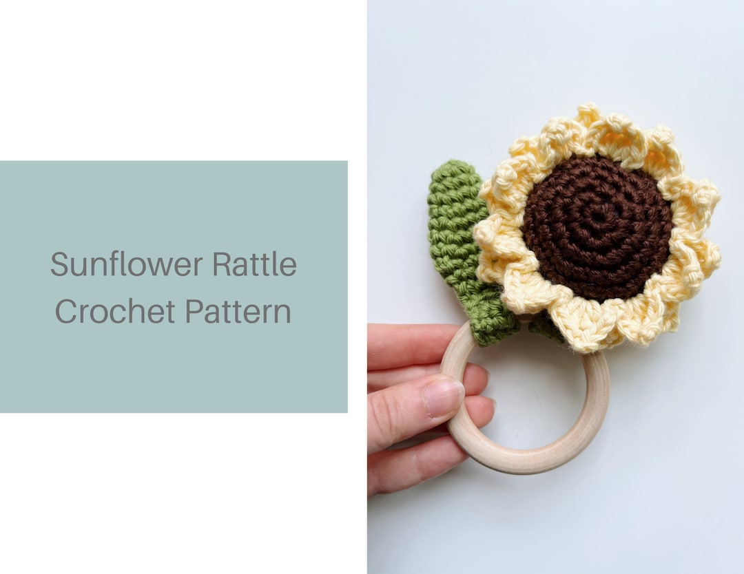 PDF Pattern Sunflower Crochet Baby Rattle Etsy