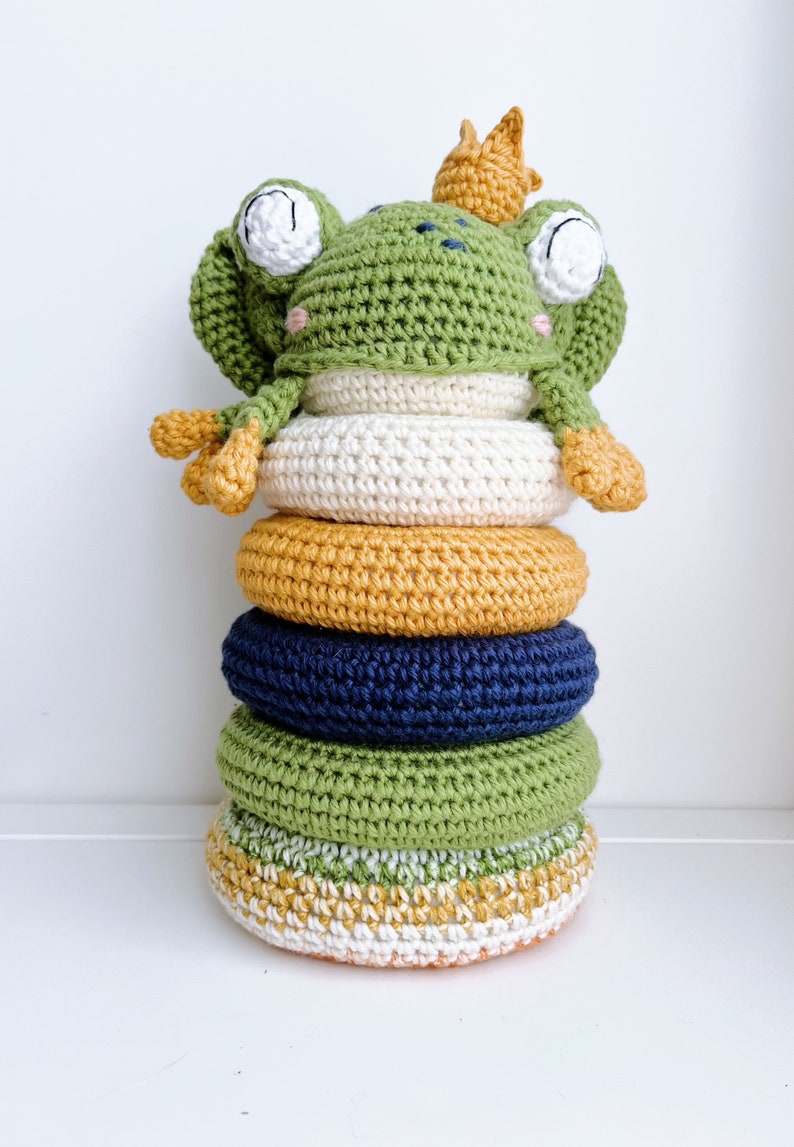 Frog Prince Crochet Stacking Ring Toy - Etsy
