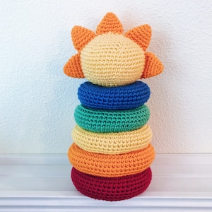 Sunshine and Rainbow Stacking Rings Crochet Baby Toy - Etsy