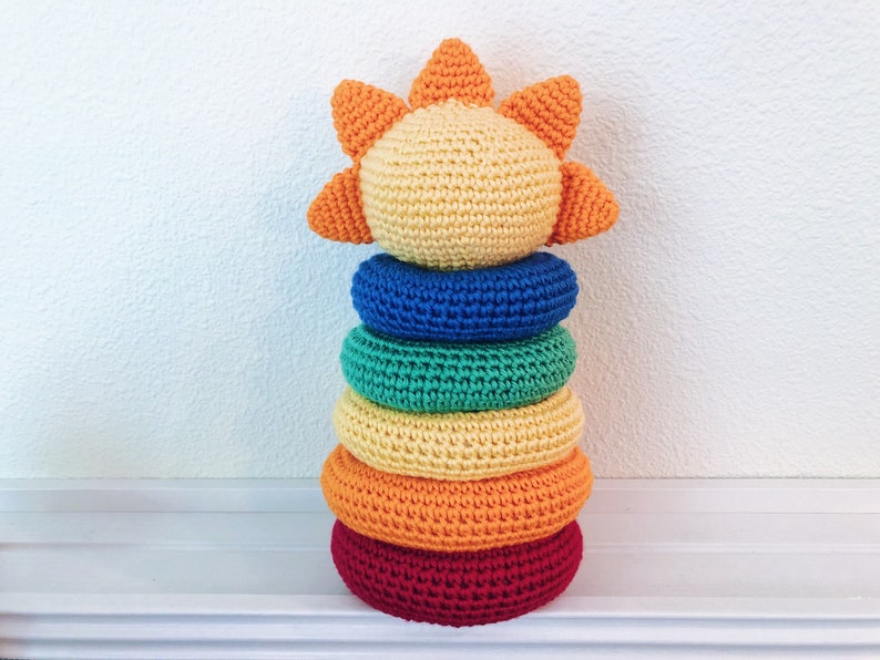 Sunshine and Rainbow Stacking Rings Crochet Baby Toy - Etsy