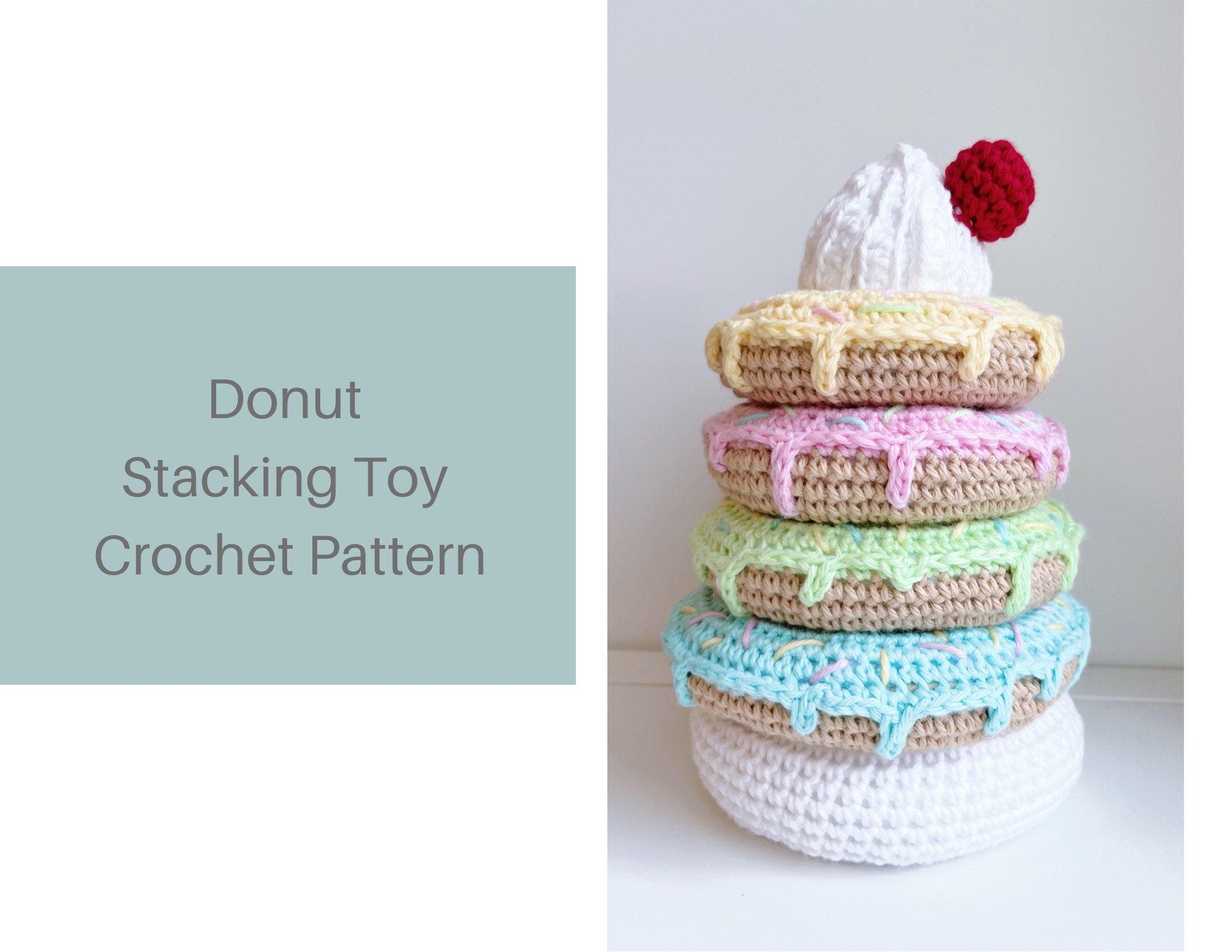 35 Donut Crochet Patterns for Sweet Amigurumi, Plushies, and Giftable Treats 14 Pattern: Donut Stacking Ring Crochet Toy