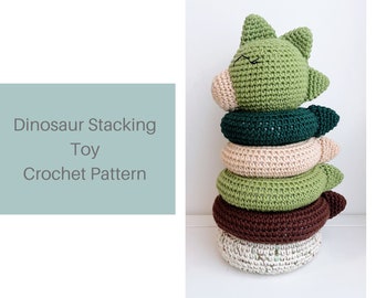 PDF Pattern: Dinosaur Stacking Ring Toy Crochet Pattern