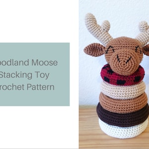 PDF Pattern: Woodland Moose Stacking Ring Crochet Toy