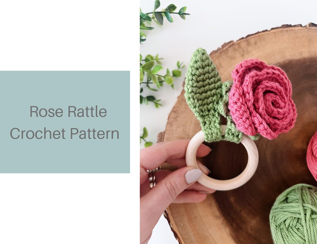 Rose Rattle PDF Pattern: Rose Flower Crochet Rattle - Etsy