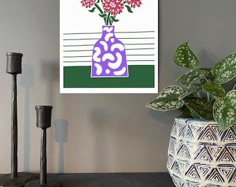 FLOWERS IN VASE A4 Print
