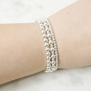 Pulsera de plata de ley, pulsera con cuentas de plata de ley, plata de ley, pulseras con cuentas de moda