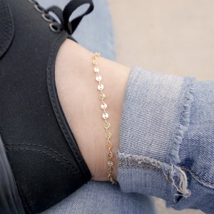 14K Gold Filled Anklet, Gold Anklet, Anklet, Trendy Gold Anklet, Disc Anklet, Gold Filled, Dainty Anklet, Ankle Bracelet
