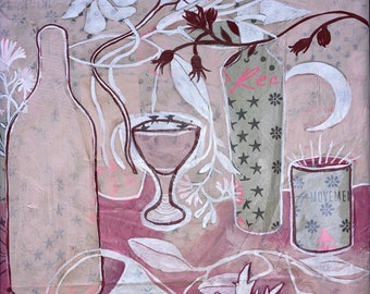 Bodegón rosa reciclado