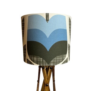 Orla Kiely Powder Blue Rose Bud Petal Handmade Lampshade