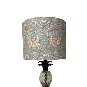 William Morris Merton Snakeshead Aqua Handmade Lampshade