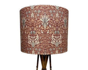 William Morris Merton Snakeshead Red Handmade Lampshade