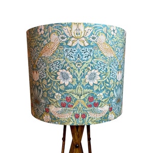 William Morris Kelmscott Strawberry Thief Aqua Handmade Lampshade