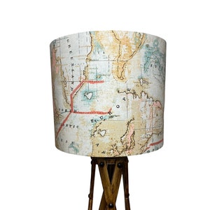 Antique World Map Handmade Lampshade