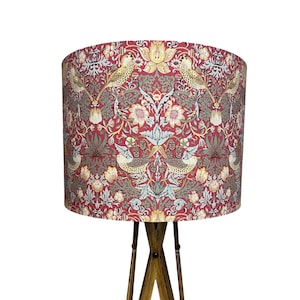William Morris Strawberry Thief Red Handmade Lampshade