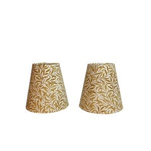 William Morris Mini Willow Bough Gold Fabric Sconce Chandelier Candelabra Lampshade (sold individually)