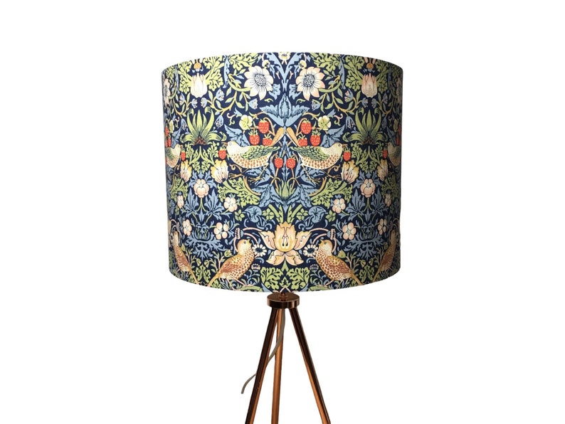 William Morris Strawberry Thief Navy Handmade Lampshade image 1