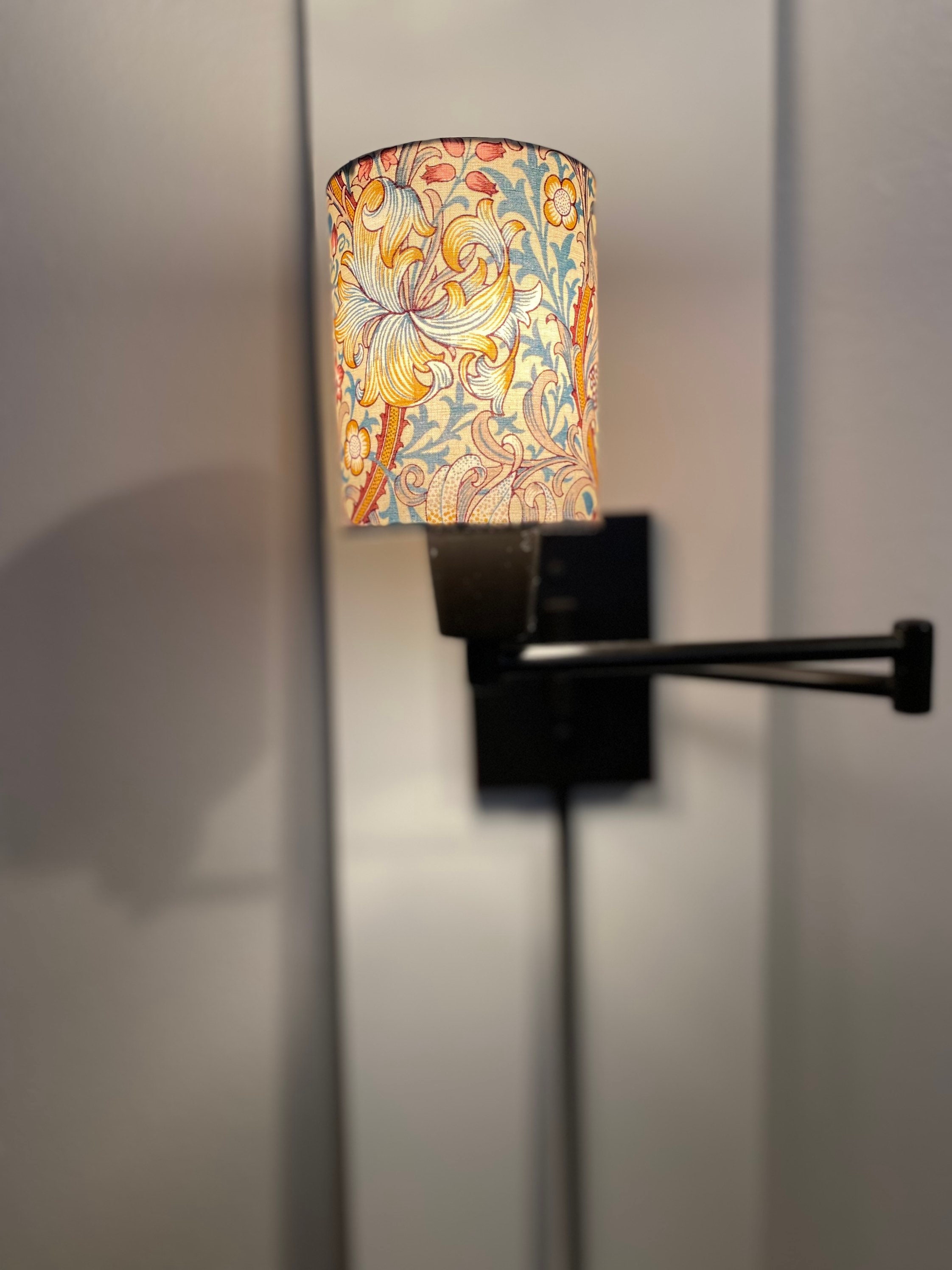 William Morris Golden Lily Dusk Fabric Sconce Chandelier Etsy