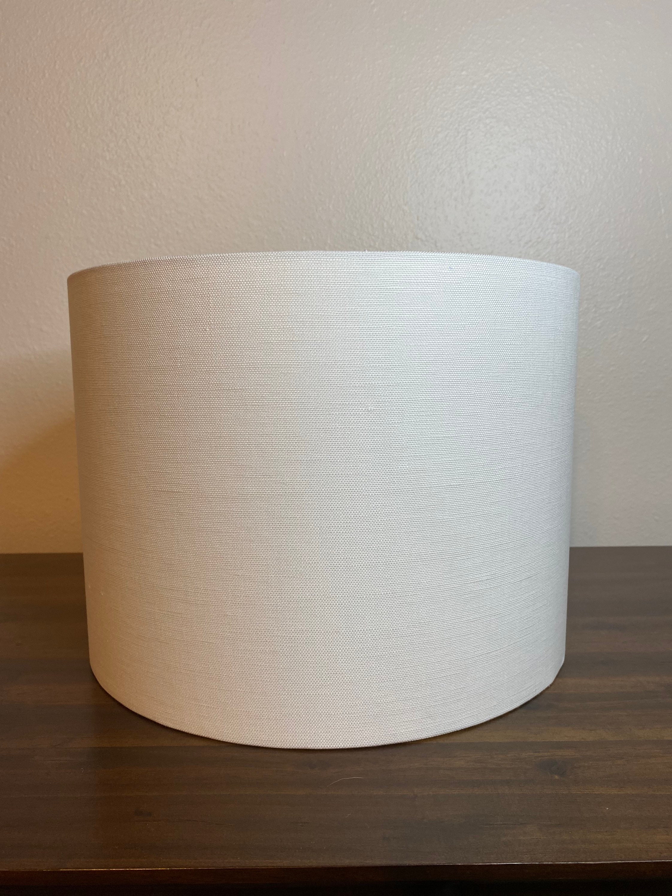 White Linen Handmade Lampshade Etsy