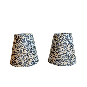 William Morris Mini Willow Bough Navy Fabric Sconce Chandelier Candelabra Lampshade (sold individually)