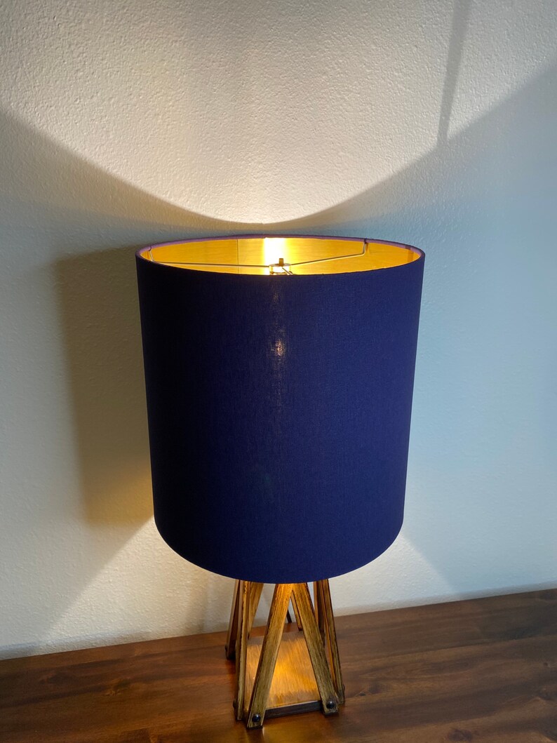 Navy Linen Handmade Lampshade - Etsy