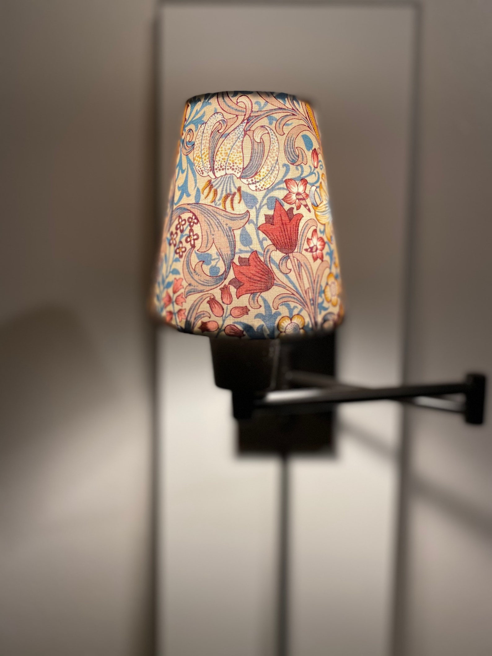 William Morris Golden Lily Dusk Fabric Sconce Chandelier Etsy