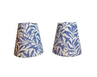 William Morris Willow Bough Blue Fabric Sconce Chandelier Candelabra Lampshade (sold individually)