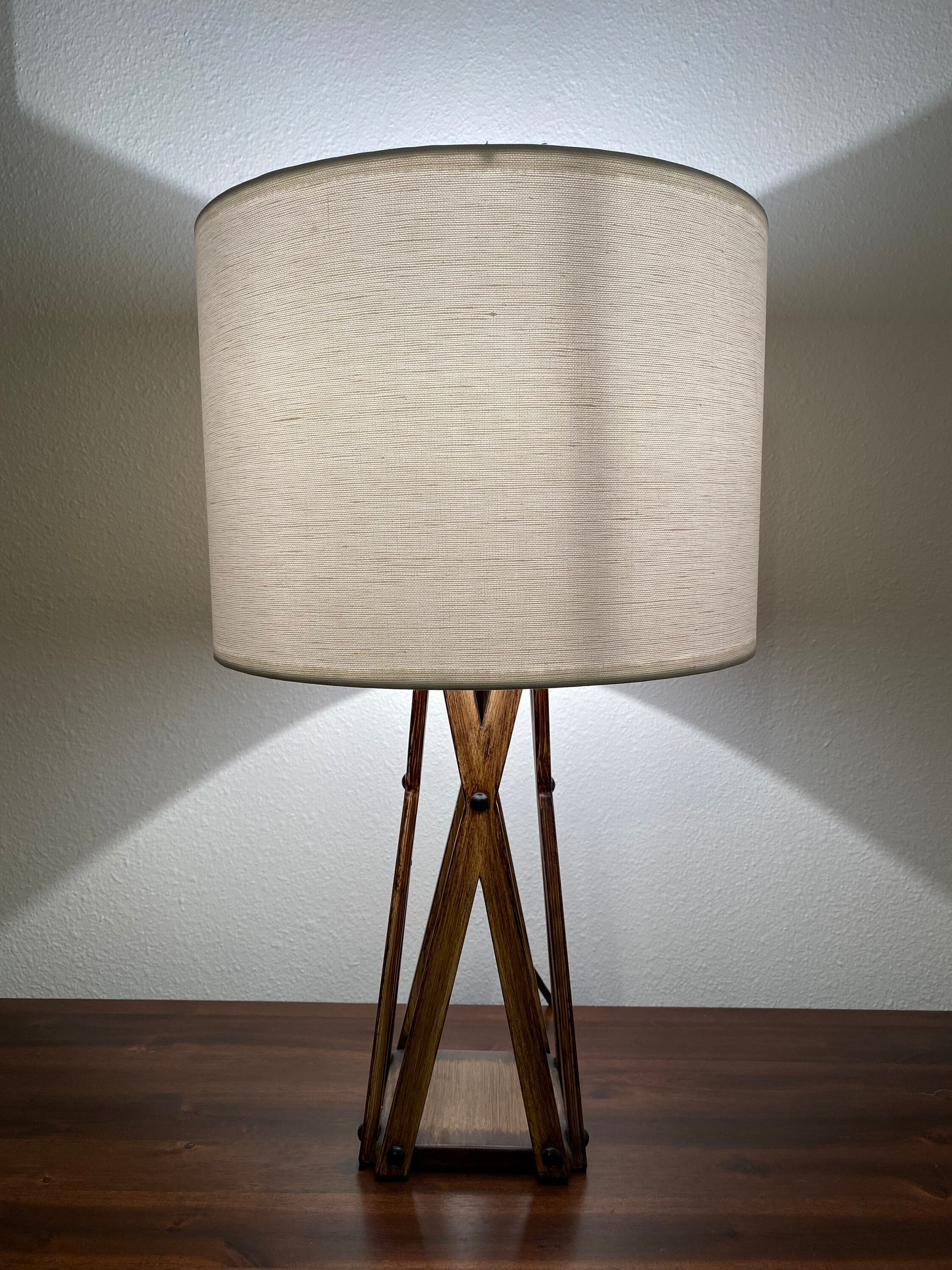 White Linen Handmade Lampshade Etsy