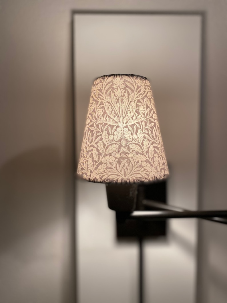 William Morris Mineral Acorn Dove Fabric Sconce Chandelier Etsy
