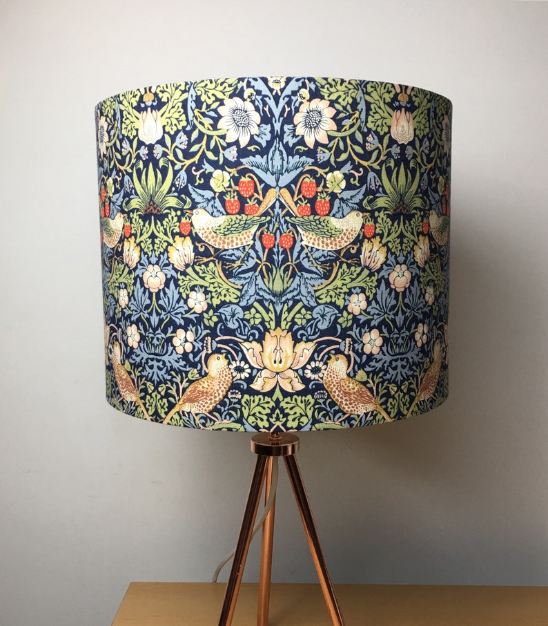 William Morris Strawberry Thief Navy Handmade Lampshade image 2