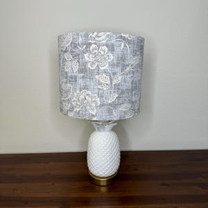 SALE - Iliv Bird Garden Gray & White Handmade Lampshade 10 inch Drum (Ready to Ship)