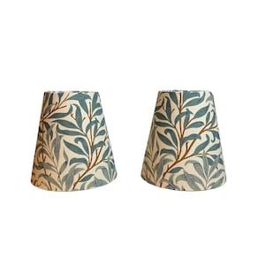 William Morris Willow Bough Green Fabric Sconce Chandelier Candelabra Lampshade (sold individually)