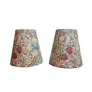 William Morris Golden Lily Dusk Fabric Sconce Chandelier Candelabra Lampshade (sold individually)