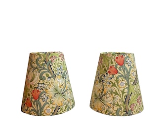 William Morris Golden Lily Fabric Sconce Chandelier Candelabra Lampshade (sold individually)
