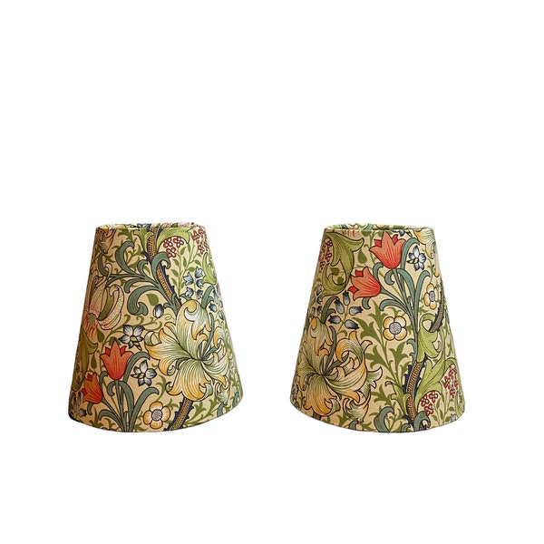 William Morris Golden Lily Fabric Sconce Chandelier Candelabra Lampshade (sold individually)