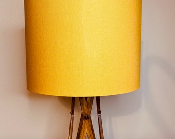 Yellow velvet mustard handmade lampshade crown traditional standard lamp ceiling 